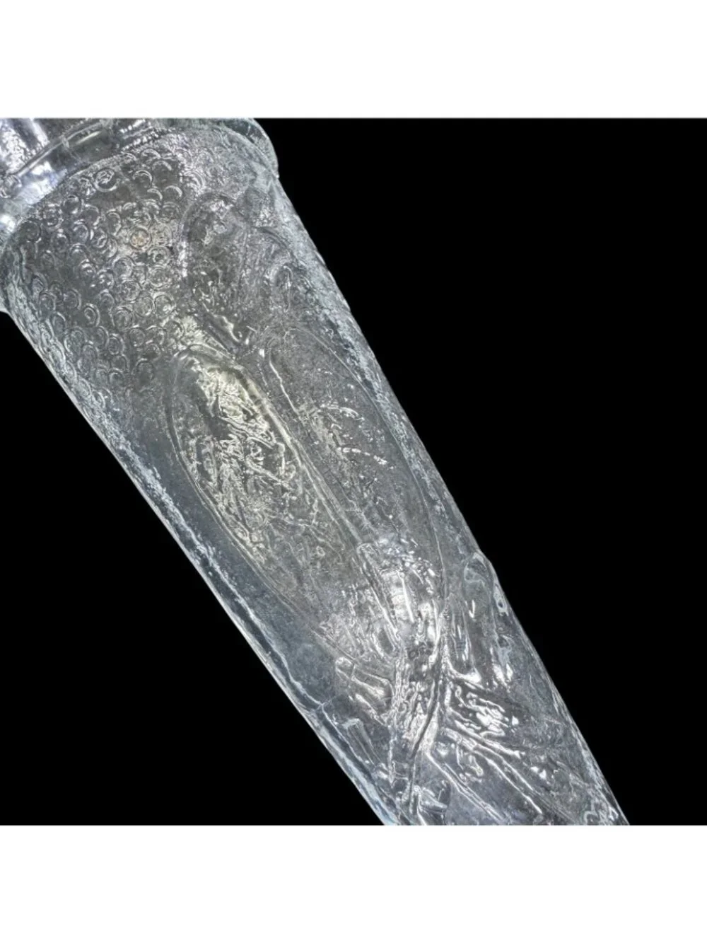Antique Automobile Glass Bud Vase Bird Cone Sconce Victorian Hearse Car 8 inch